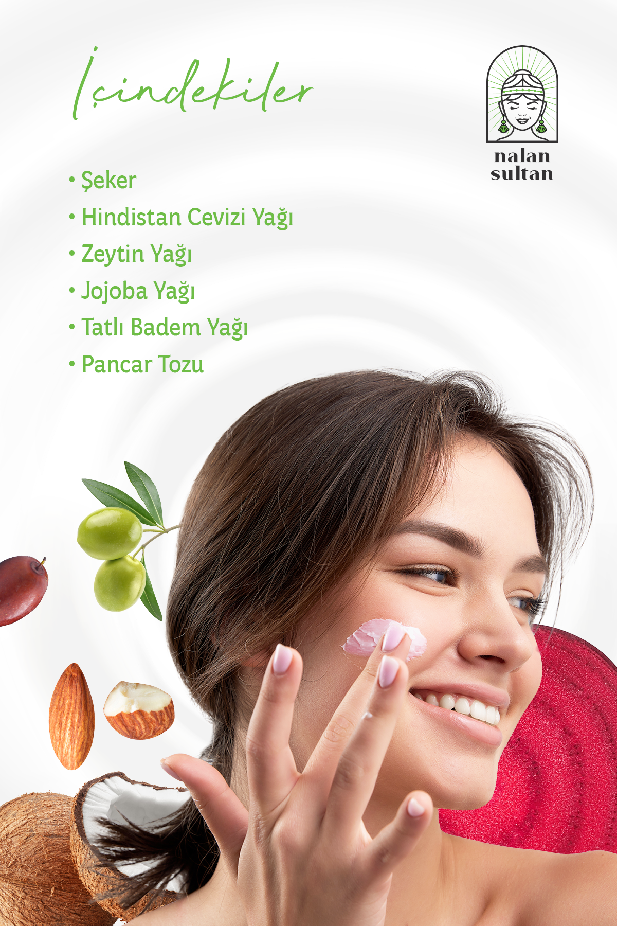 Nalan Sultan | Pembe Peeling  Nemlendirir, Ölü Deriyi Arındırır, %100 Bitkisel (150ml)