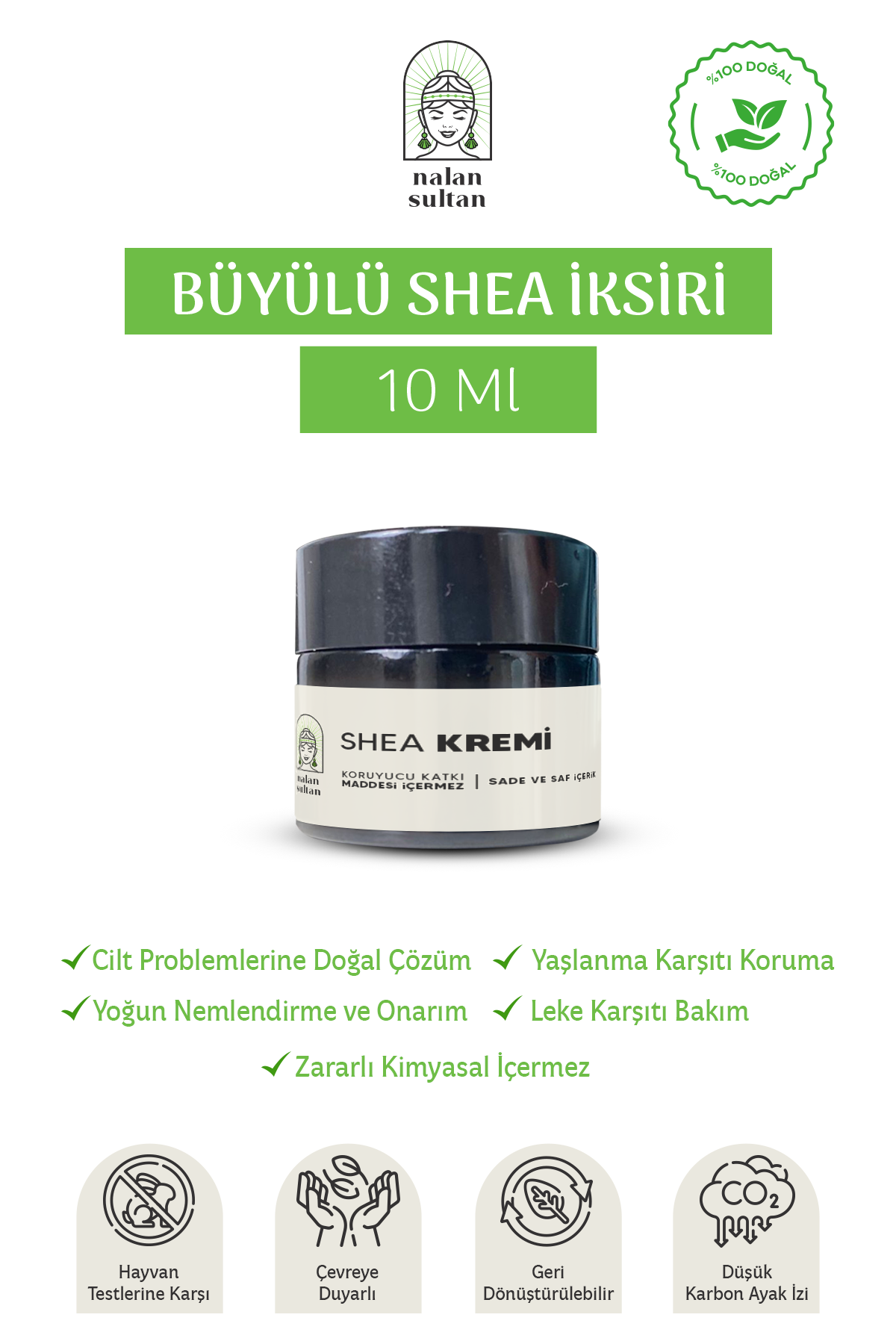 Nalan Sultan | Çanta Boy Orijinal Shea Kremi, El Yüz Vücut Bakım Kremi, Original Shea Butter, Yüksek Onarıcı Krem (10 ml)