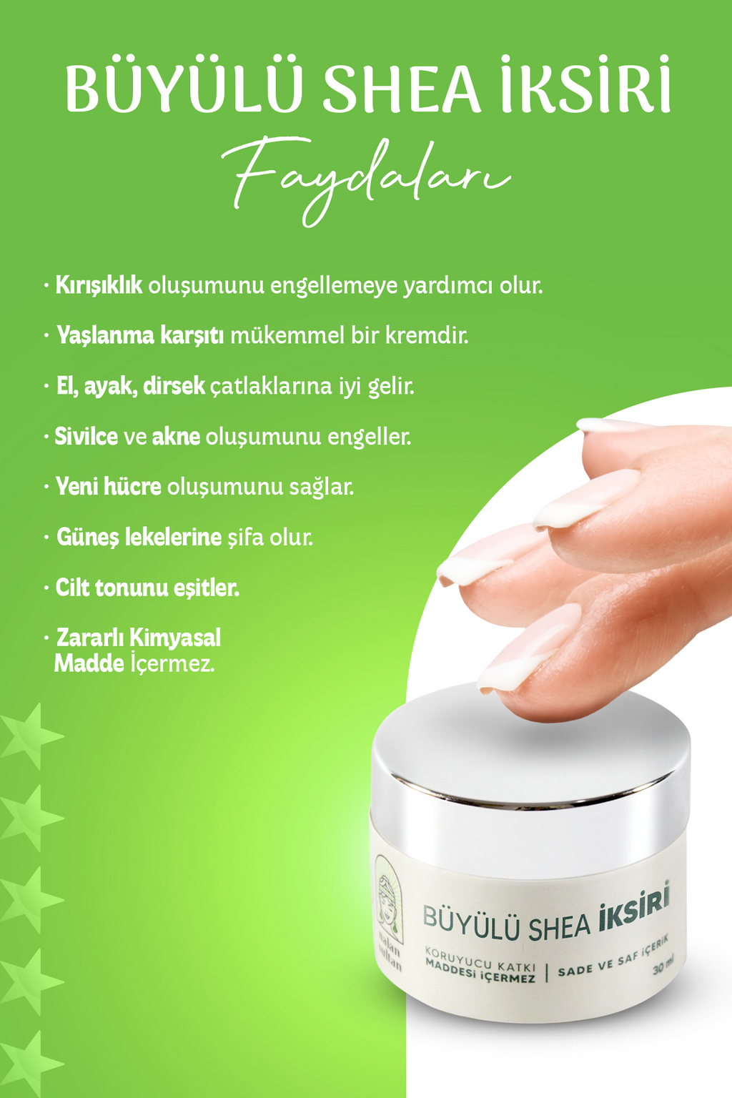 Nalan Sultan | Orijinal Shea Kremi, El Yüz Vücut Bakım Kremi, Original Shea Butter, Yüksek Onarıcı Krem (30 ml)