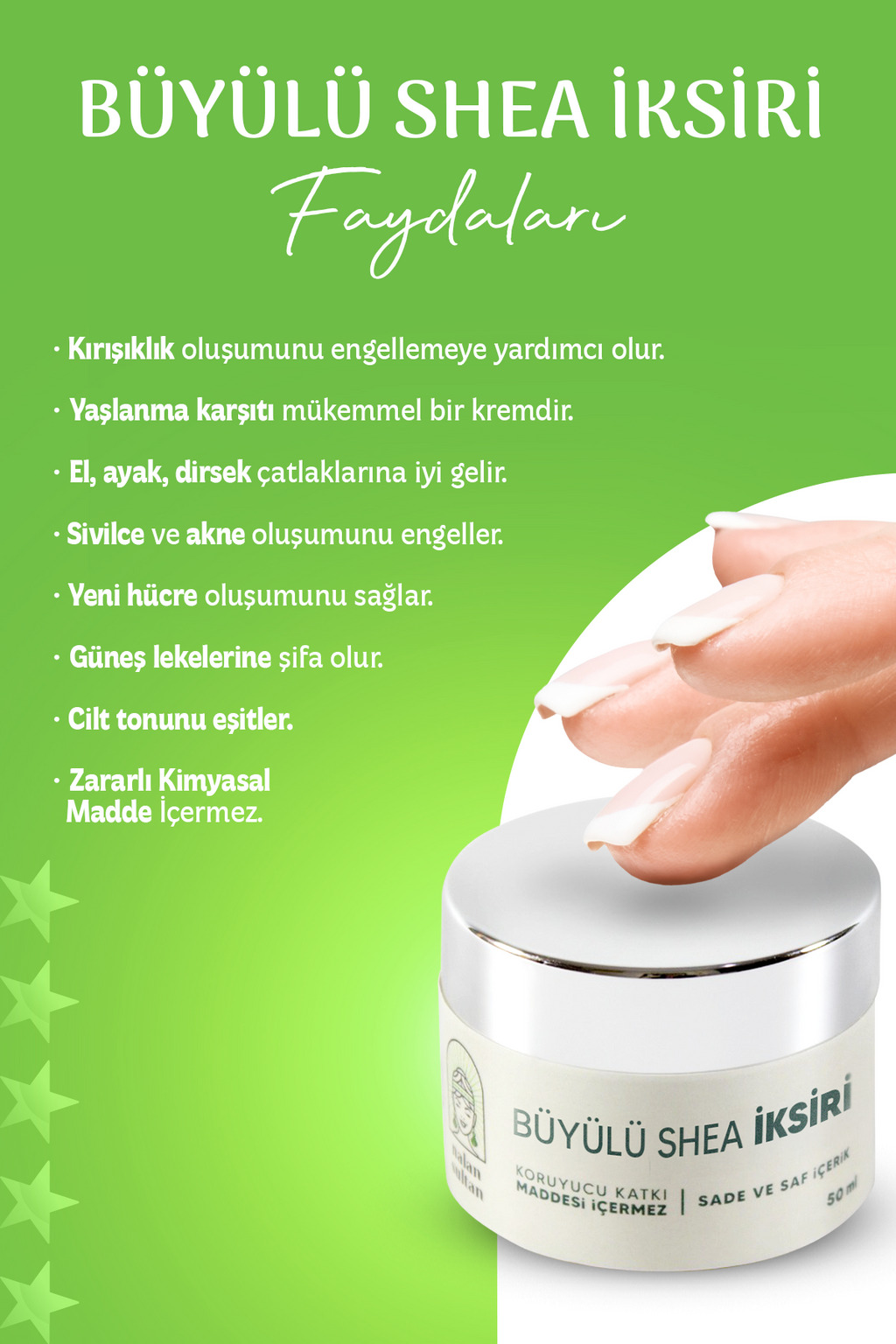 Nalan Sultan | Orijinal Shea Kremi, El Yüz Bakım Kremi, Yüksek Onarıcı Krem (50 ml)