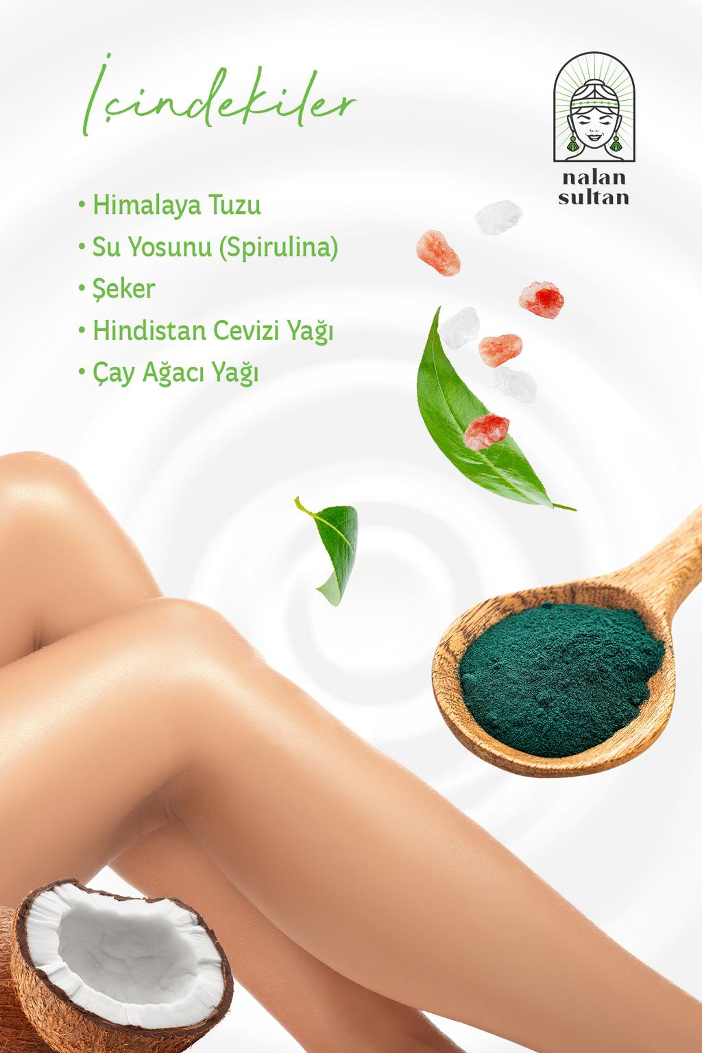 Nalan Sultan | Çilek Bacak Pelling |Yosun İçerikli Batık Giderici, Süper Besinli Spirulina Etkisi, Bitkisel (230 ml)