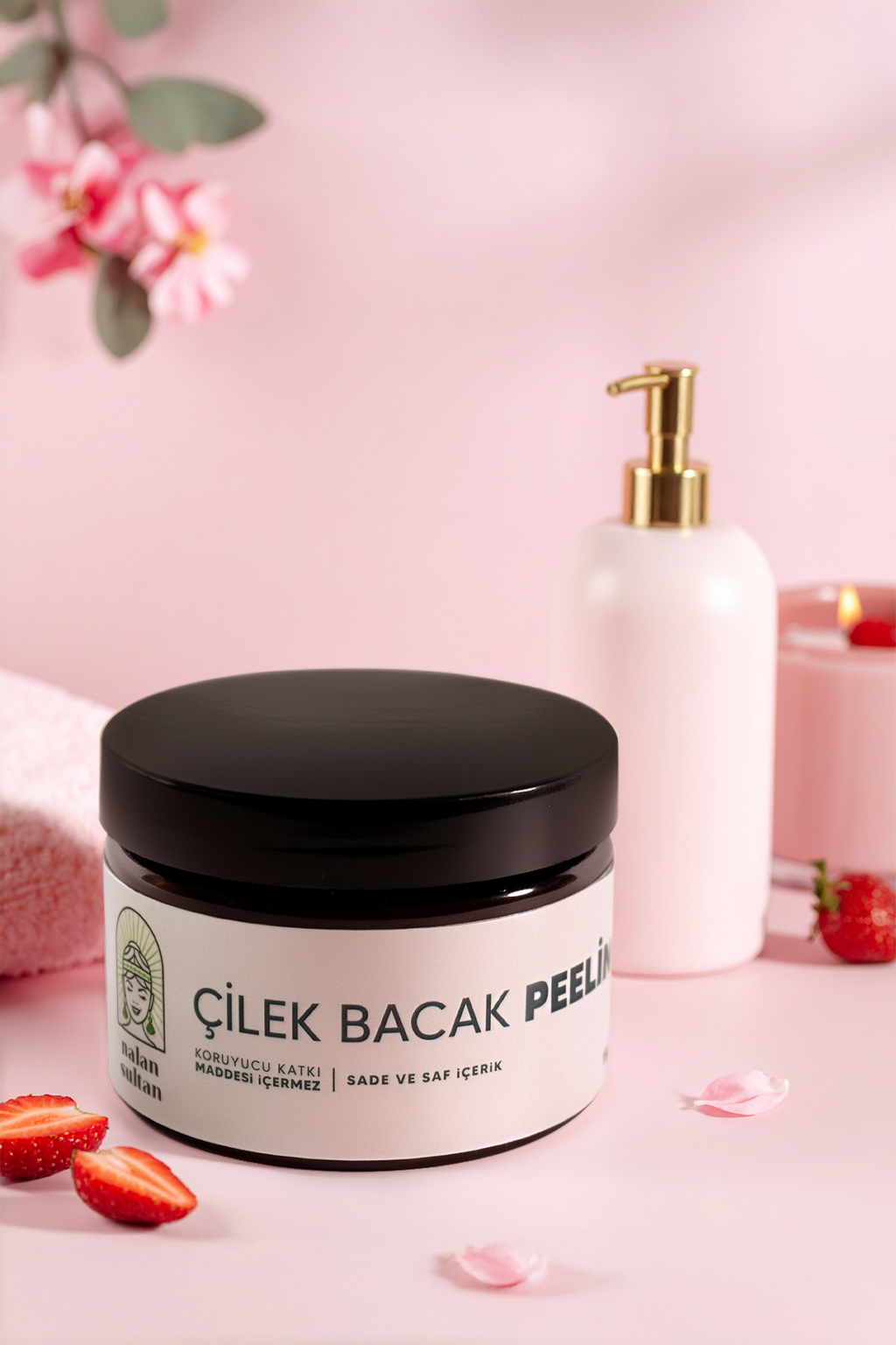 Nalan Sultan | Çilek Bacak Pelling |Yosun İçerikli Batık Giderici, Süper Besinli Spirulina Etkisi, Bitkisel (230 ml)