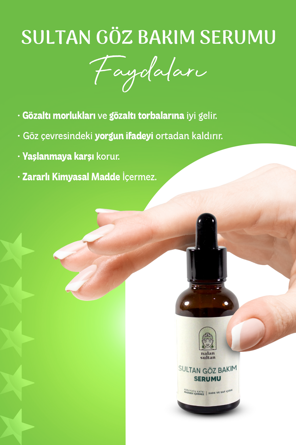 Sultan Göz Bakım Serumu | Üzüm Çekirdeği Yağlı %100 Doğal Gözaltı Kırışıklık Karşıtı (10 ml)