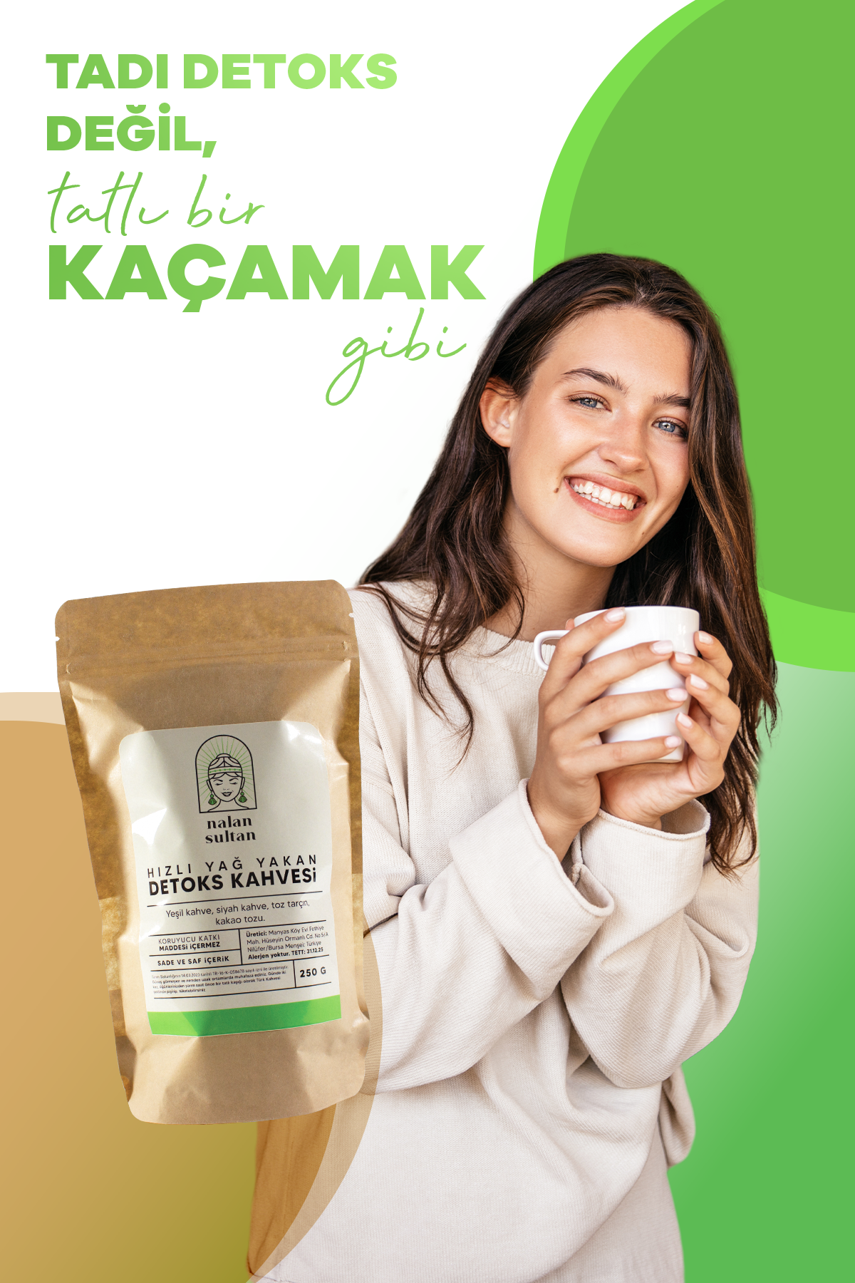 Hızlı Yağ Yakan Detoks Kahvesi | Gün Boyu Enerji, Bitkisel Diyet Kahve (1 Aylık) 250gr