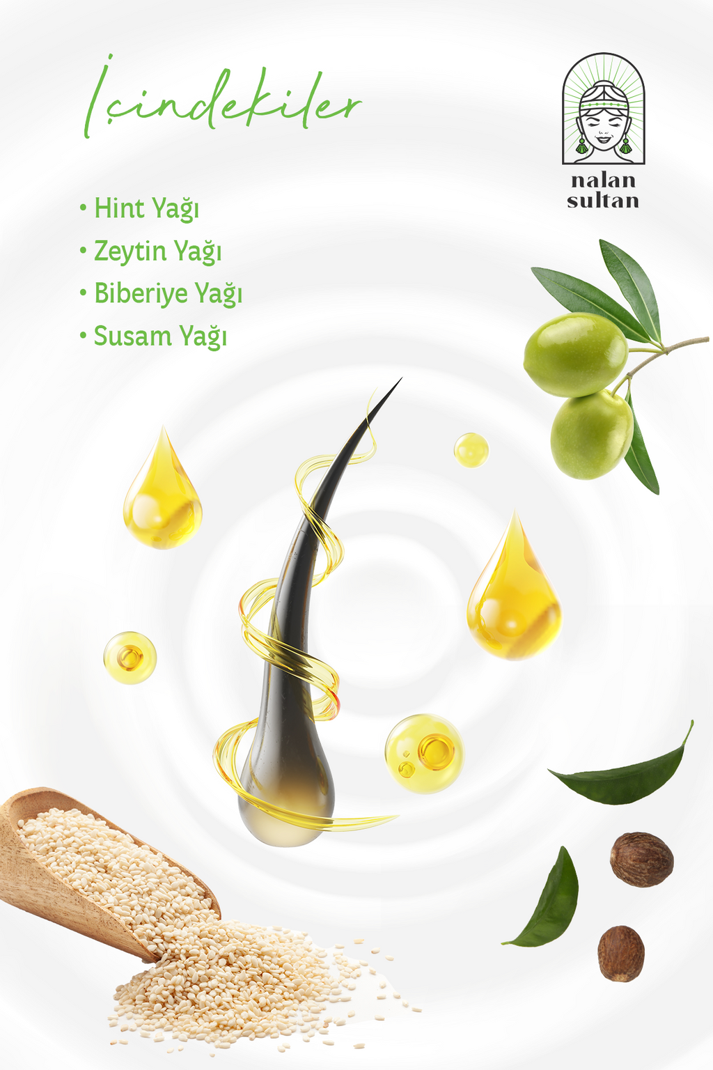 Saç Dökülmesine Karşı Serum | Biberiye Yağı İçeren Saç Bakım Yağı, Saç Uzatır (50 ml)