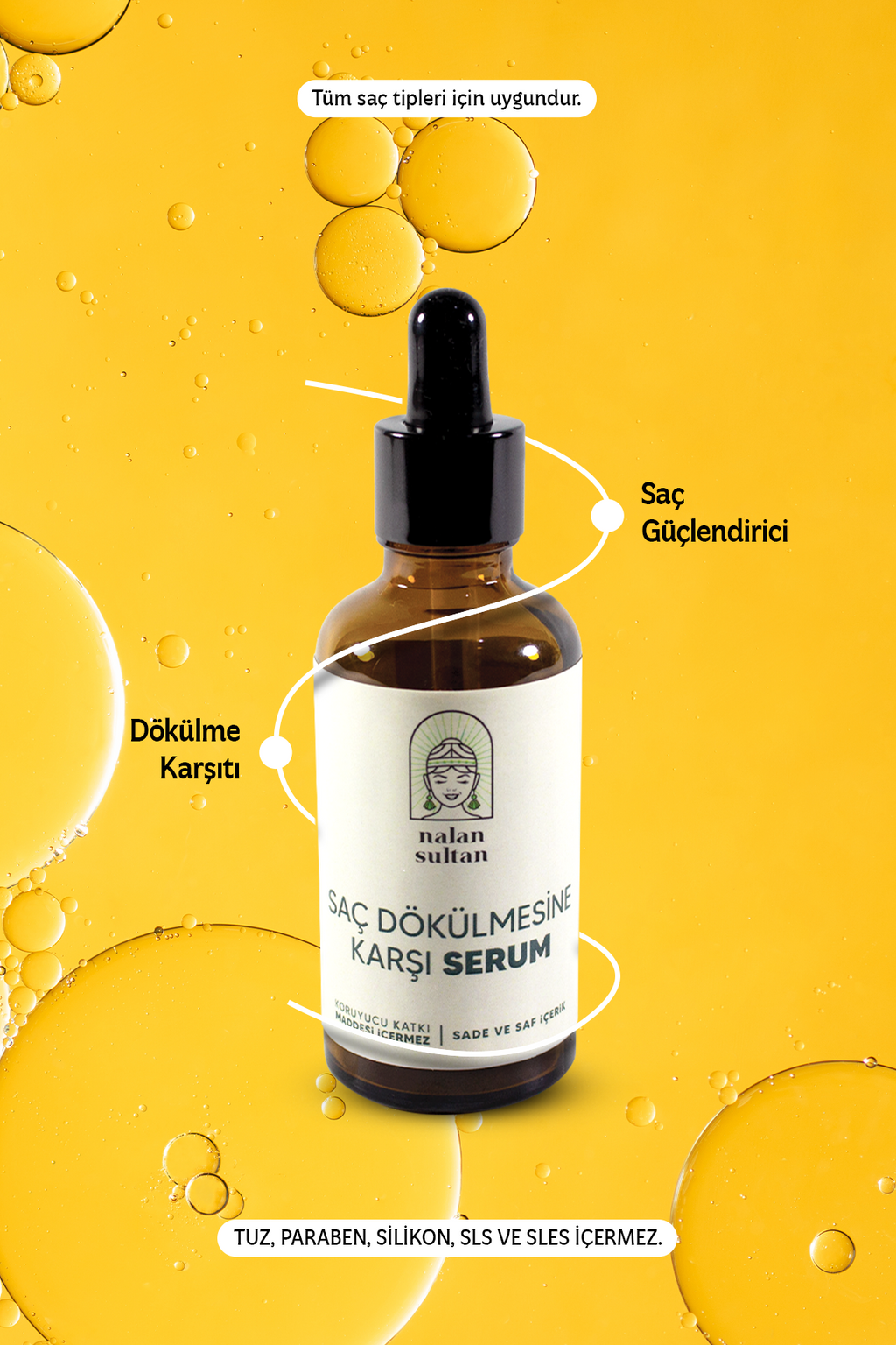 Saç Dökülmesine Karşı Serum | Biberiye Yağı İçeren Saç Bakım Yağı, Saç Uzatır (50 ml)