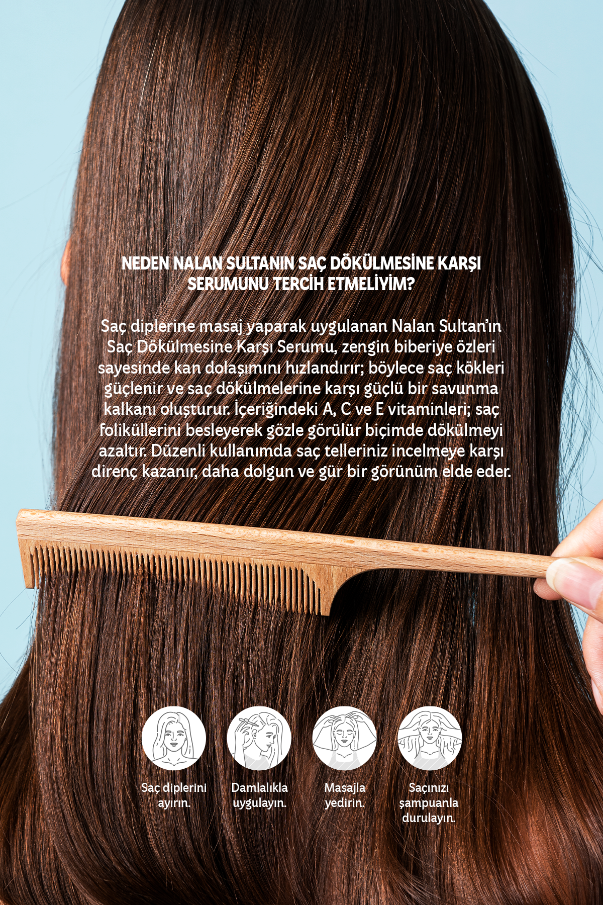 Saç Dökülmesine Karşı Serum | Biberiye Yağı İçeren Saç Bakım Yağı, Saç Uzatır (50 ml)