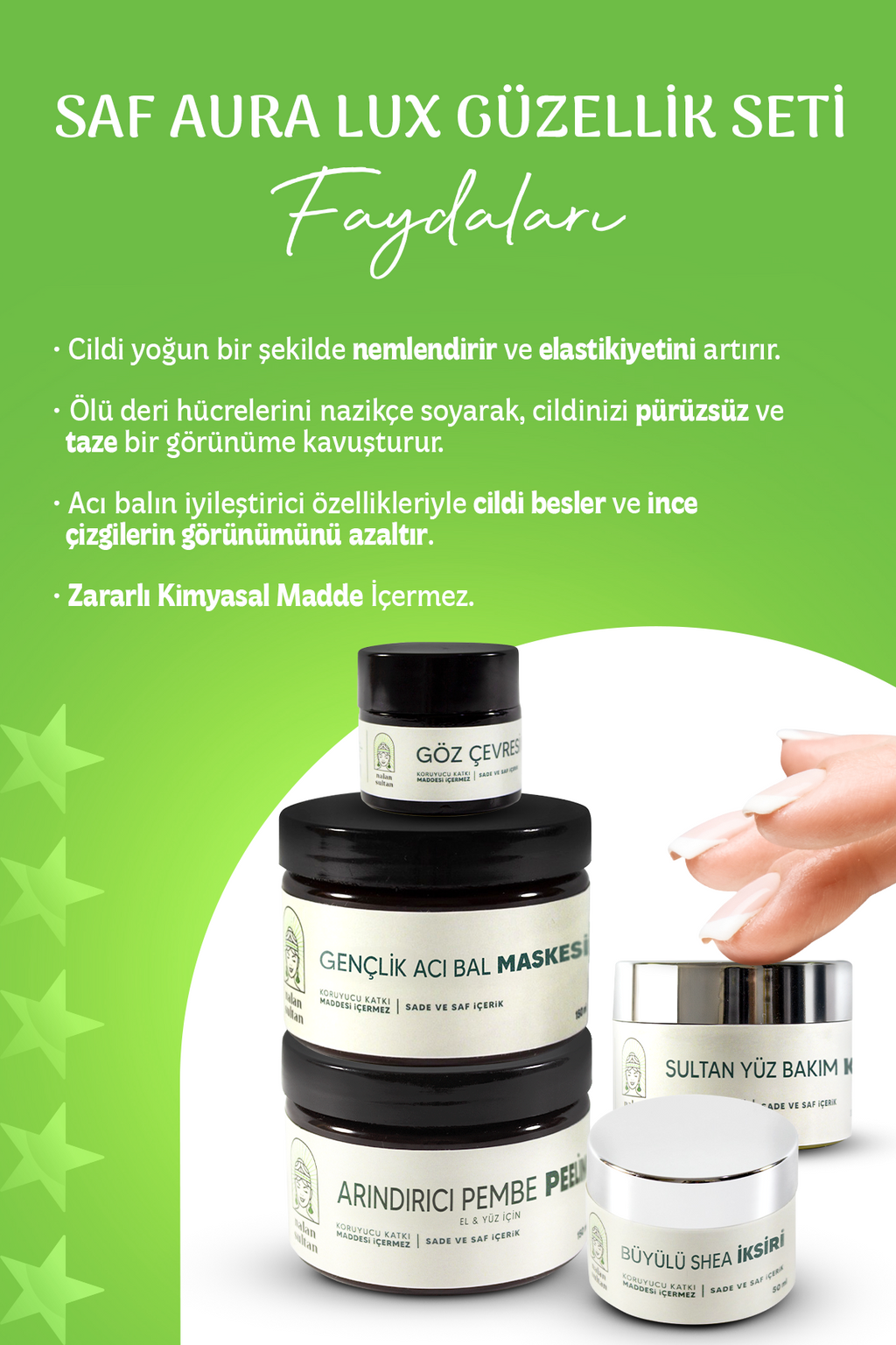 Saf Aura Lux Güzellik Seti |Bal Maskesi, Orijinal Shea Kremi, Nemlendirici Peeling %100 Bitkisel