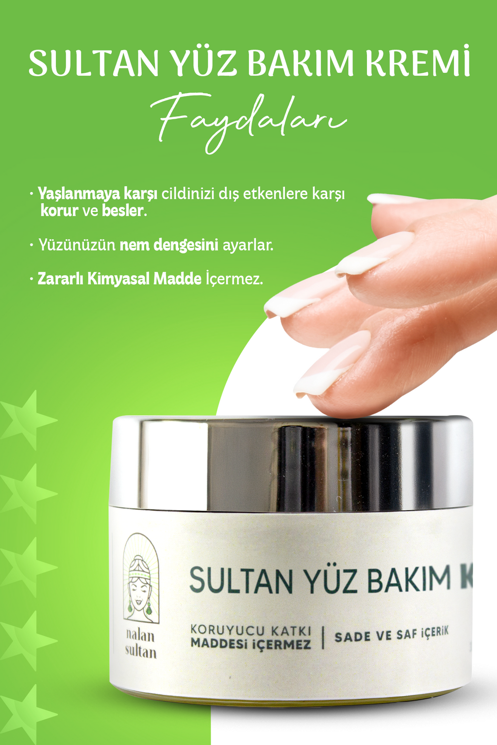 Nalan Sultan | Gündüz Bakım Kremi, E vitaminli, Yaşlanma Karşıtı, Nem Dengeleyici, %100 Naturel (50 ml)