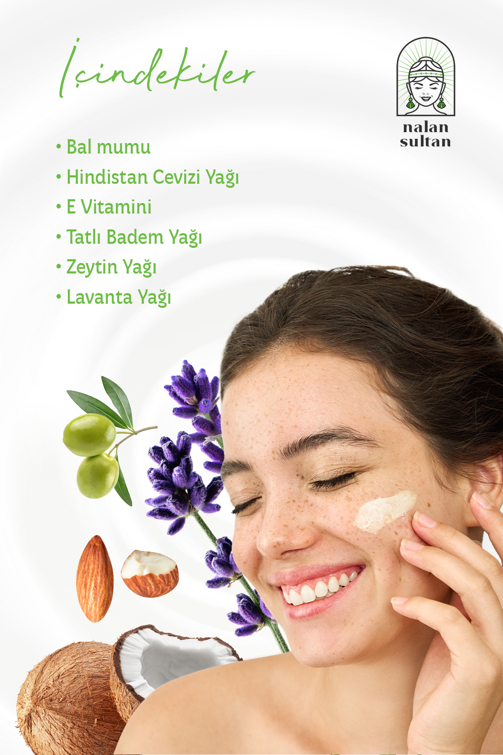 Nalan Sultan | Gündüz Bakım Kremi, E vitaminli, Yaşlanma Karşıtı, Nem Dengeleyici, %100 Naturel (50 ml)
